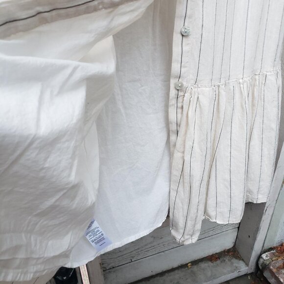 Ann Taylor Weekend Ruffle Striped Midi Dress - Picture 4 of 8